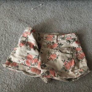 High-rise floral shorts
